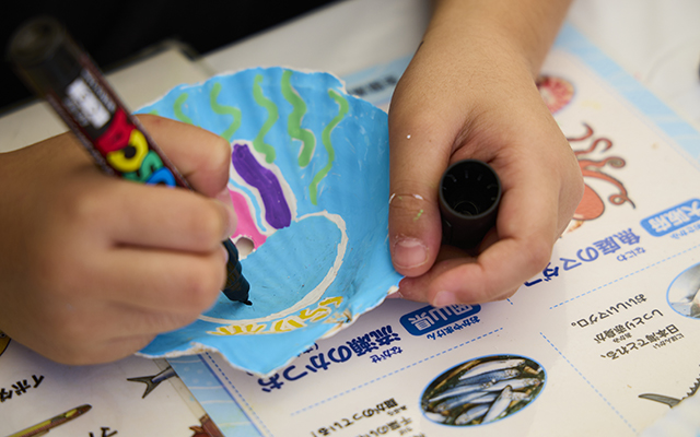 貝殻お絵描き体験