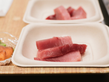 試食提供された伊勢まぐろの刺身