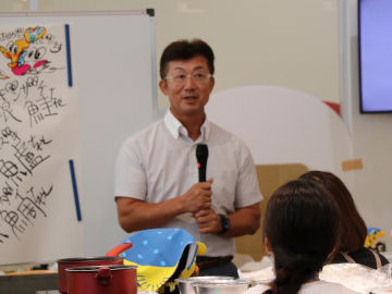 JFみやぎぎんざけ部会佐藤部会長による「みやぎサーモン」のお話し